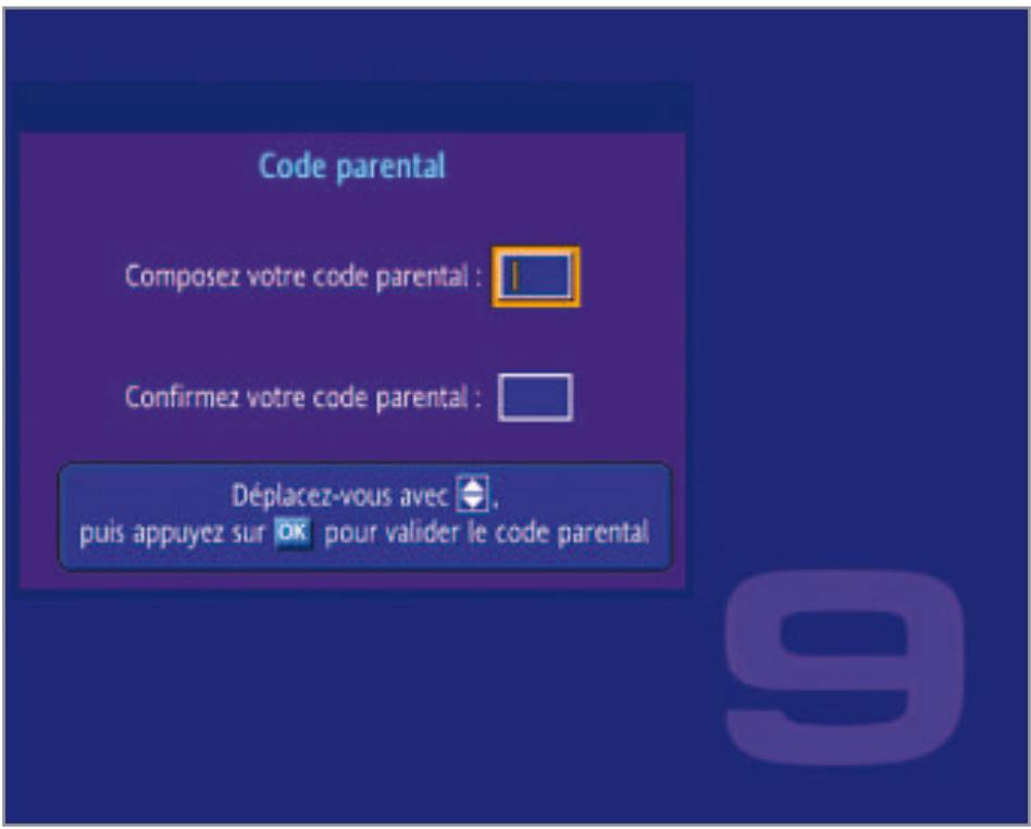 NEUF TELECOM 9 TV HD - - Étape 2 : création du code parental - 1