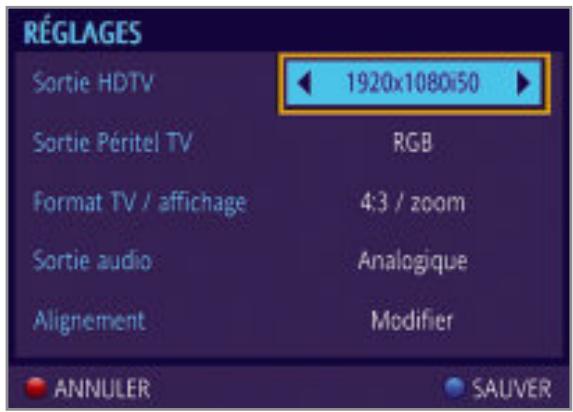 NEUF TELECOM 9 TV HD - - Changement du mode d'affichage en haute définition (prise HDMI) - 1