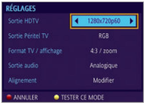 NEUF TELECOM 9 TV HD - - Changement du mode d'affichage en haute définition (prise HDMI) - 2