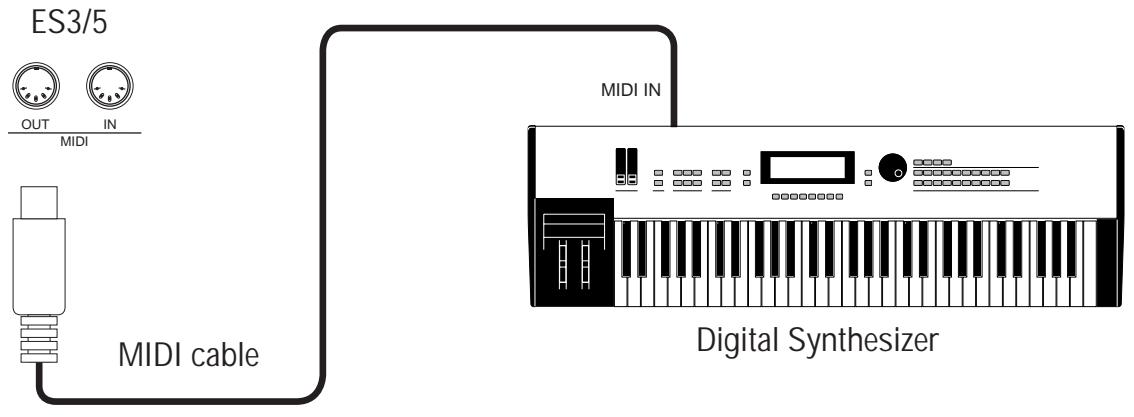 KAWAI ES3 - Connection to another MIDI compatible keyboard or sound generator module - 1