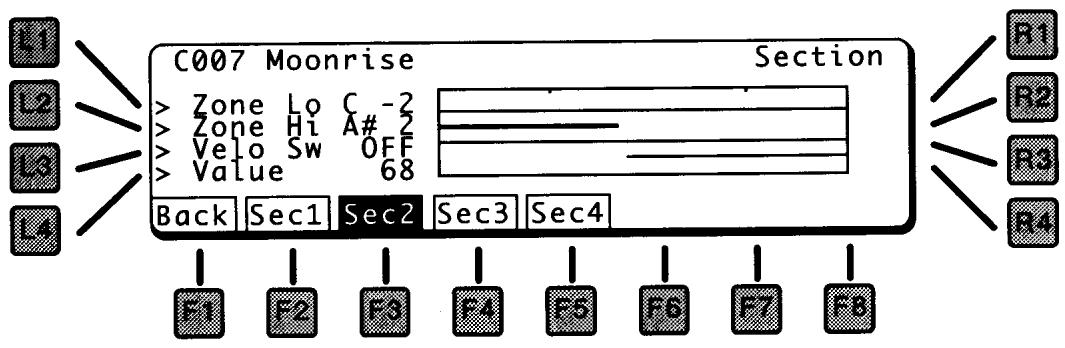 KAWAI K5000W - SECTION KEY AND VELOCITY ZONES - 1