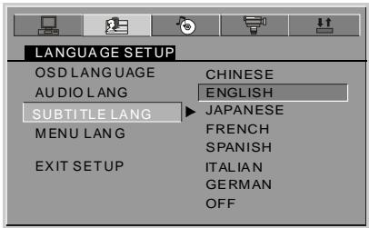 NEXT BASE SDV185-SD - SUBTITLE LANGUAGE - 1