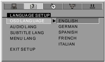 NEXT BASE SDV185-SD - OSD LANGUAGE - 1