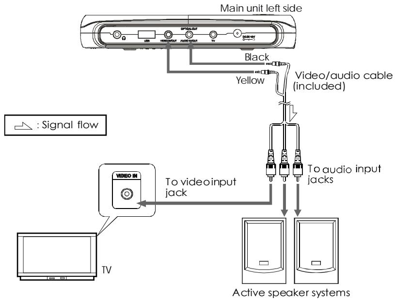 NEXT BASE SDV185-SD - CONNECTING TO ACTIVE SPEAKER SYSTEMS - 1