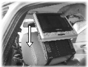 NEXT BASE SDV97-AM - FITTING PORTABLE DVD PLAYER TO HEADREST MOUNT - 1