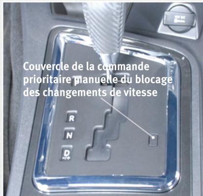 DODGE CHALLENGER - Neutralisation manuelle du dispositif de déverrouillage du LEVIER sélecteur au FREIN - 1