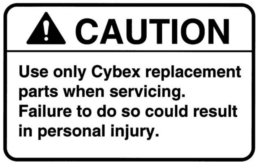 CYBEX INTERNATIONAL 11030_ROW - Chapter 5 - Maintenance - 1
