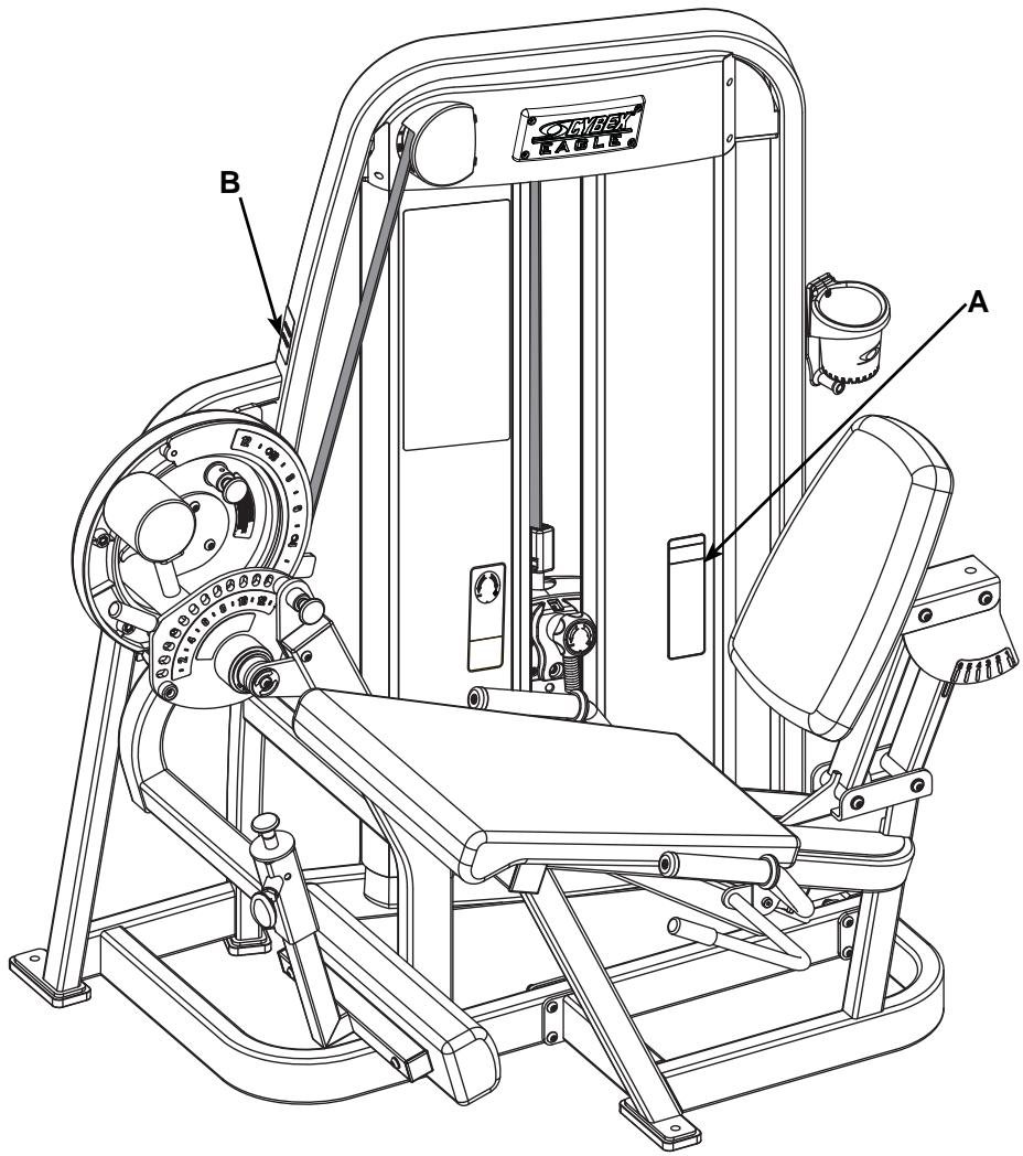 CYBEX INTERNATIONAL 11050_LEG EXTENSION - Warning/Caution Decals - 2