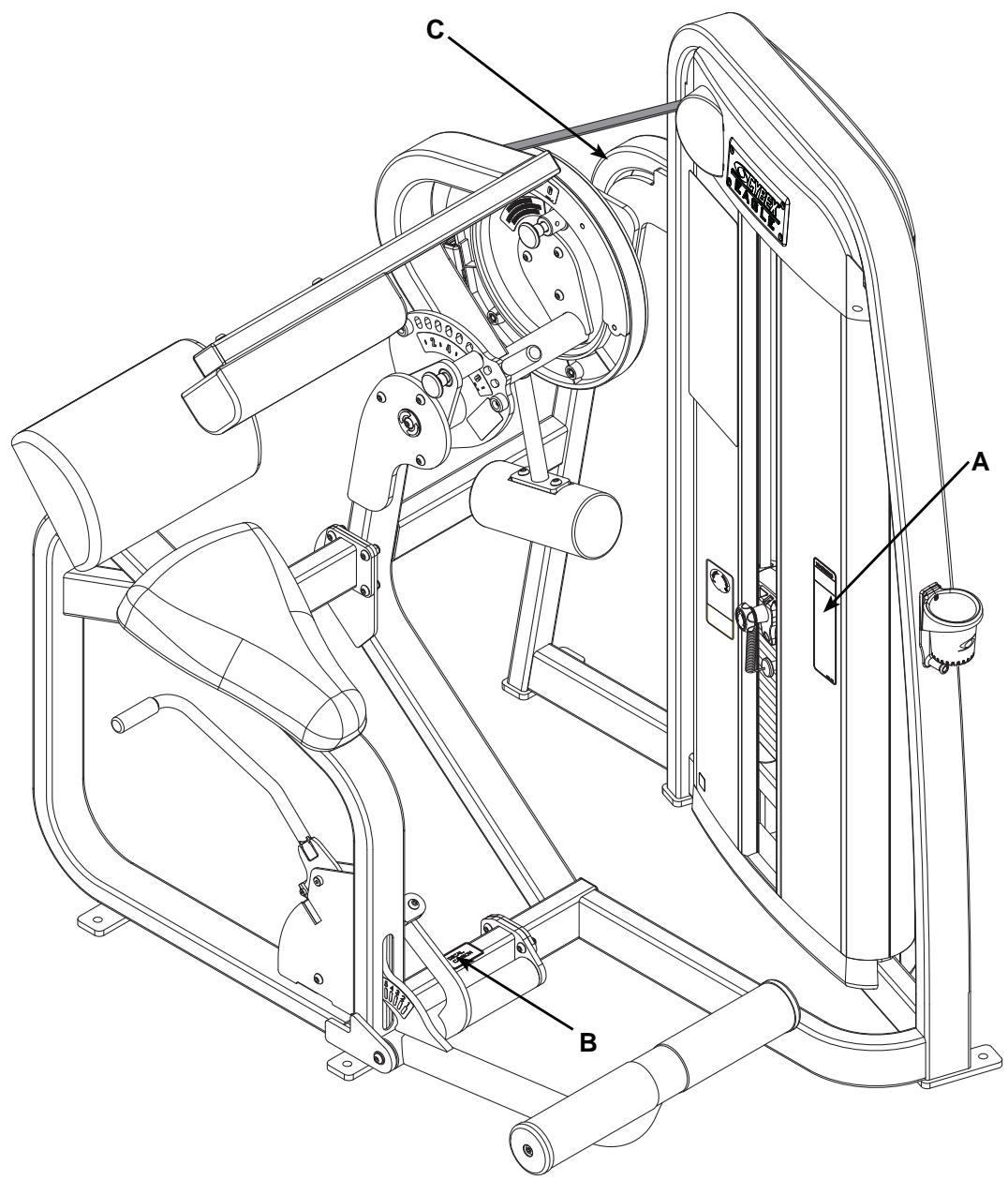 CYBEX INTERNATIONAL 11100_BACK EXTENSION - Warning/Caution Decals - 2