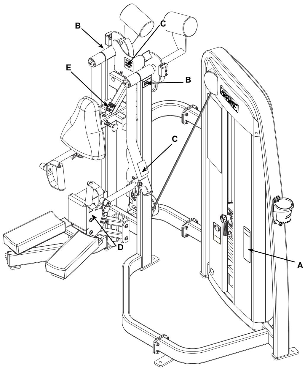 CYBEX INTERNATIONAL 11160_LAT RAISE - Warning/Caution Decals - 2