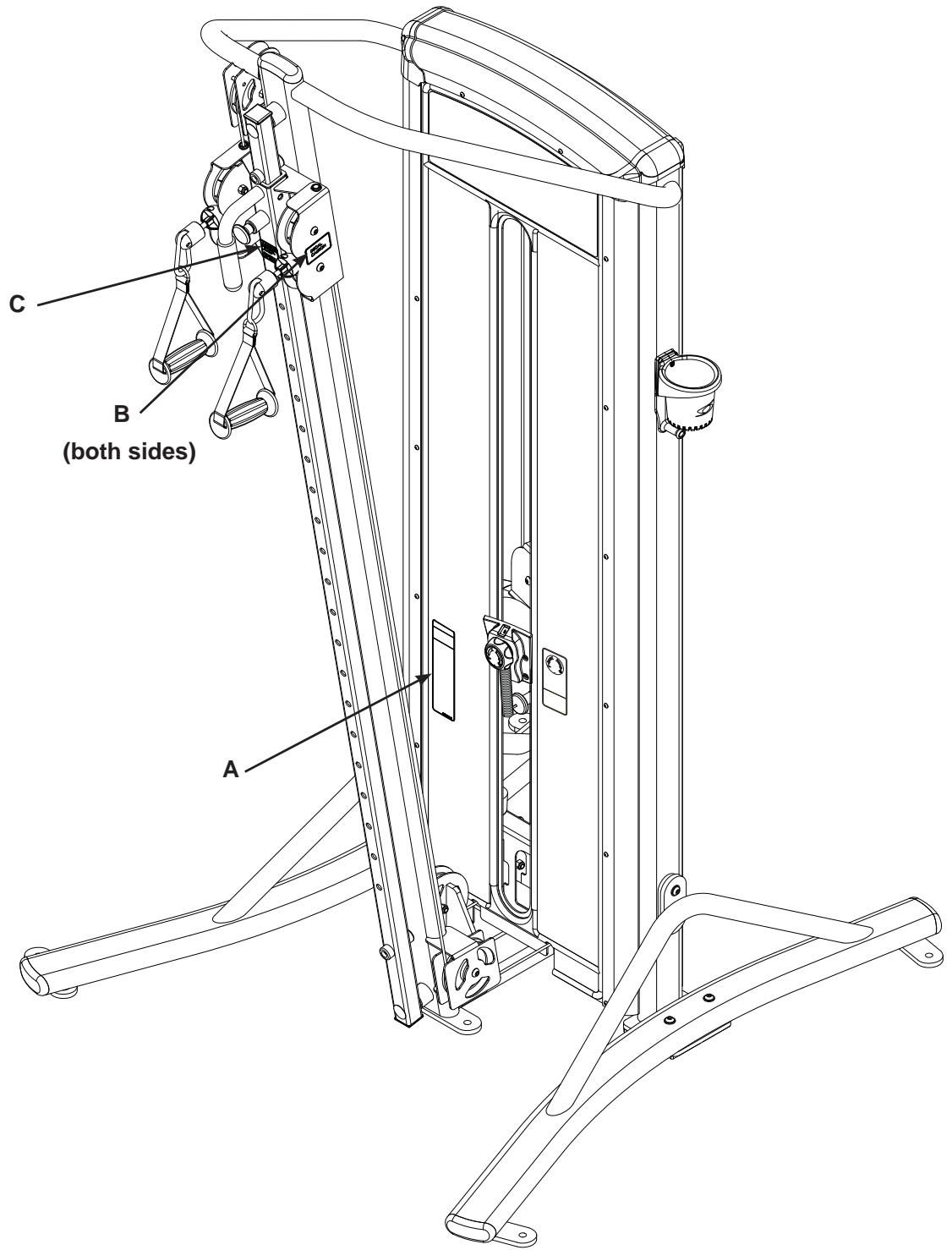 CYBEX INTERNATIONAL 12220 CABLE COLUMN - Warning/Caution Decals - 2
