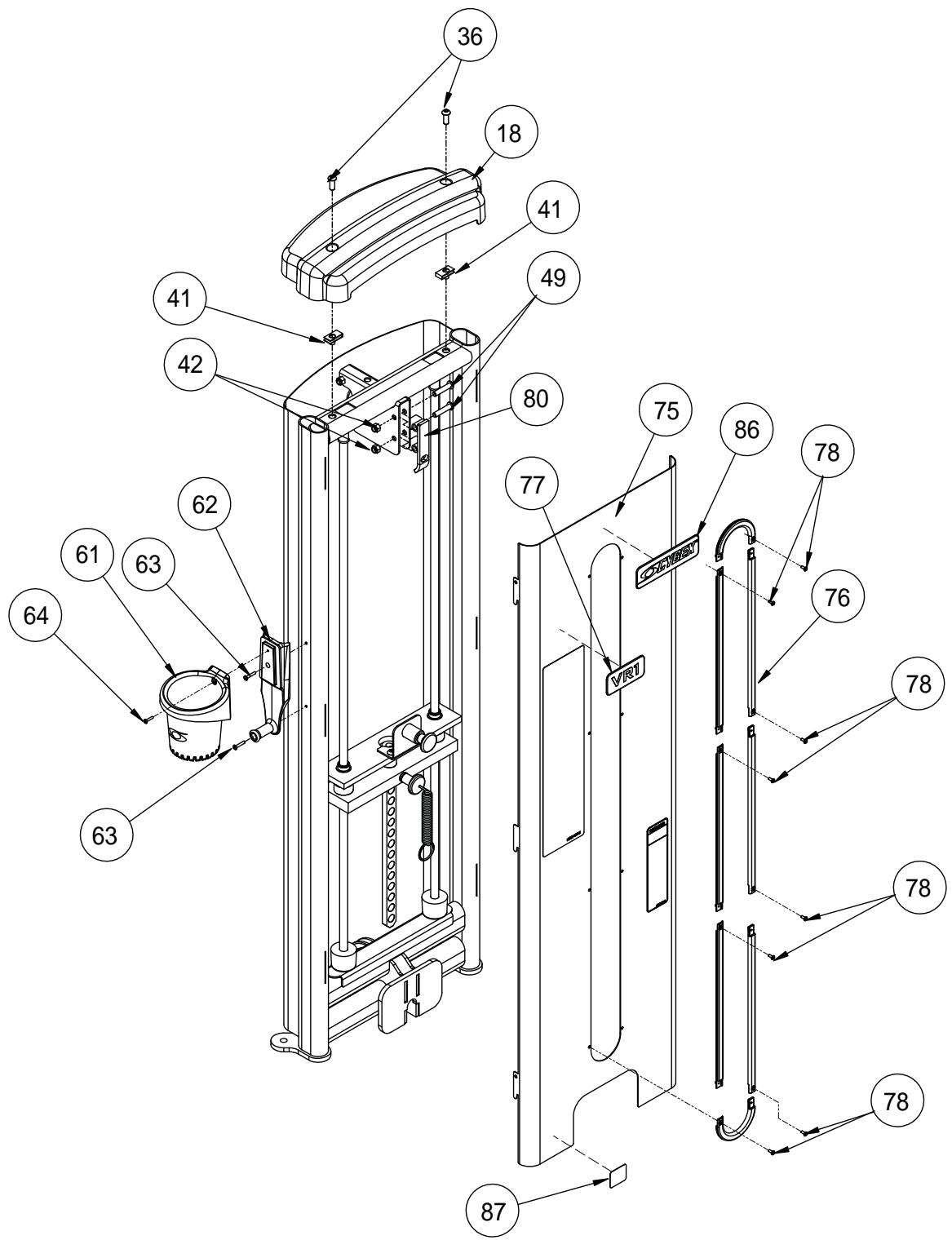 CYBEX INTERNATIONAL 13000 CHEST PRESS - *Language Key - 3