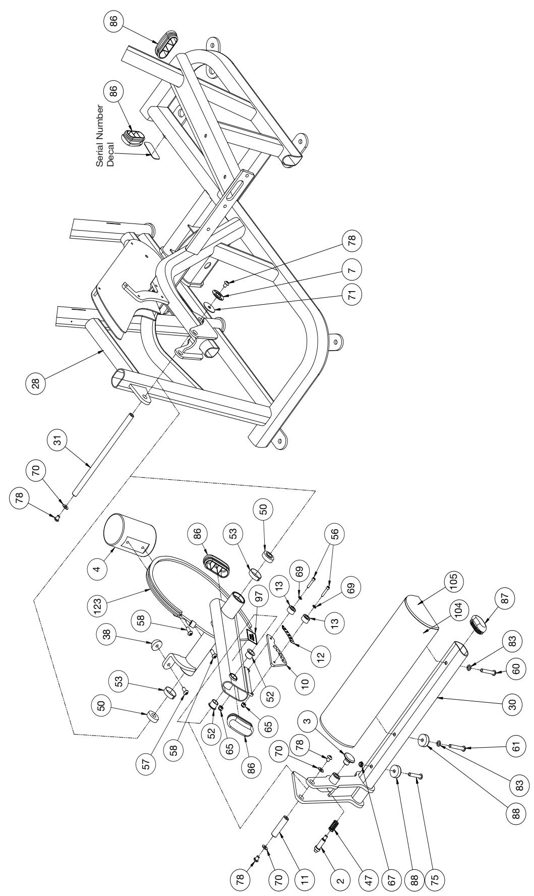 CYBEX INTERNATIONAL 13060 SEATED LEG CURL - PART NO. - 2