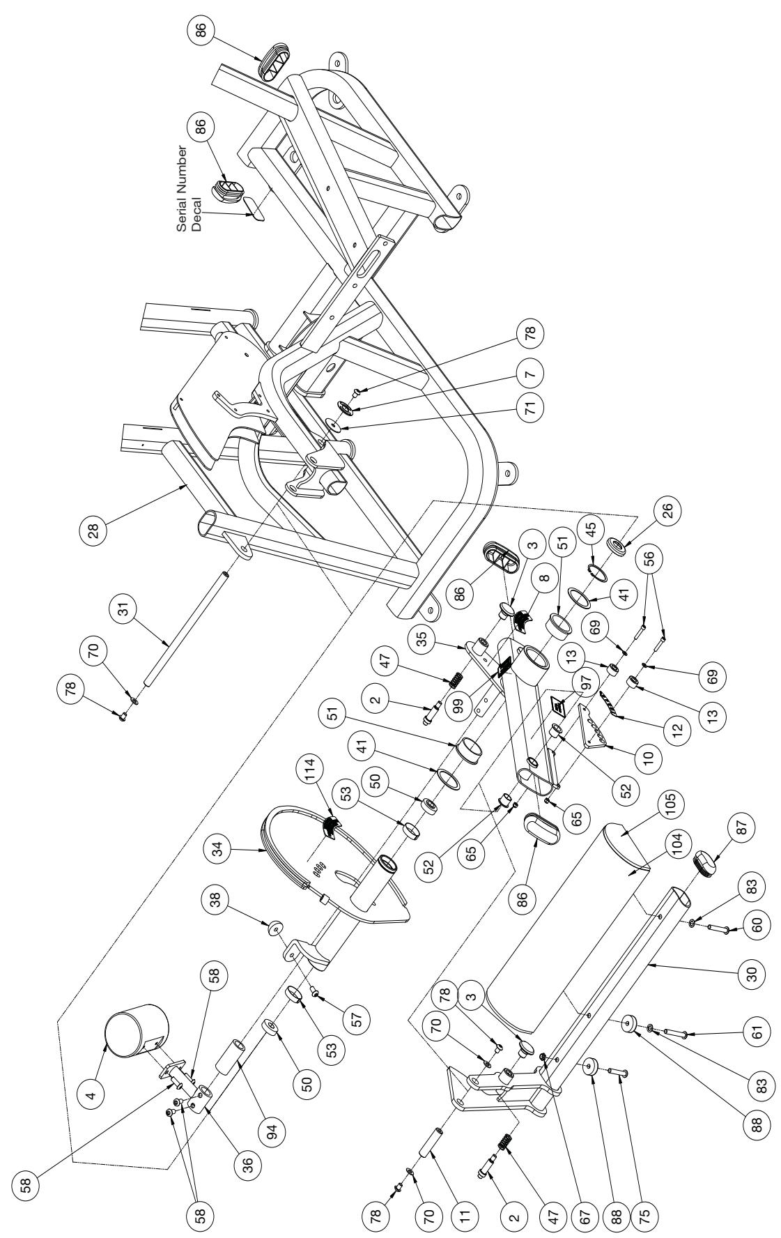 CYBEX INTERNATIONAL 13060 SEATED LEG CURL - PART NO. - 3
