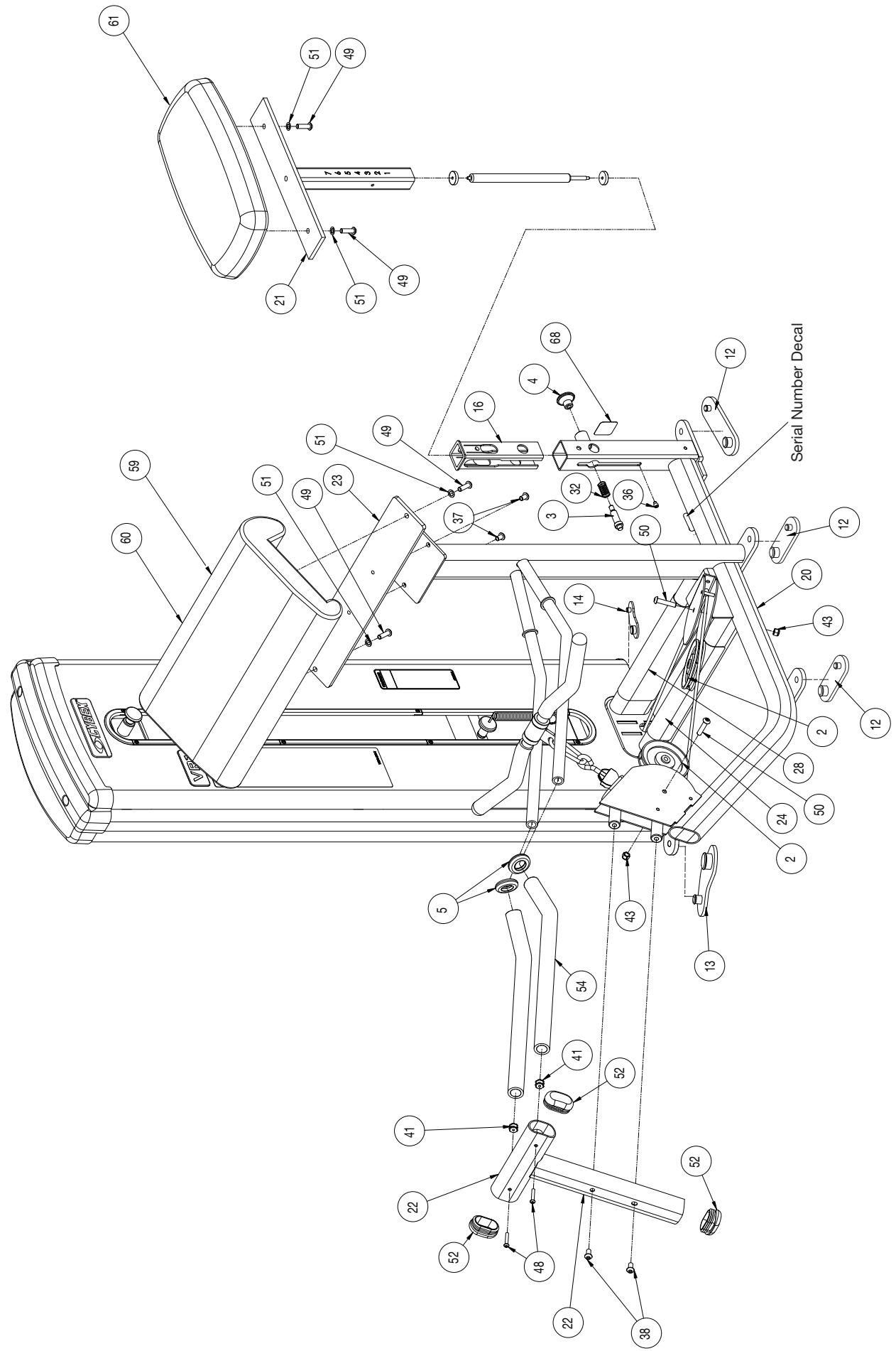 CYBEX INTERNATIONAL 13070 ARM CURL - PART NO. - 1