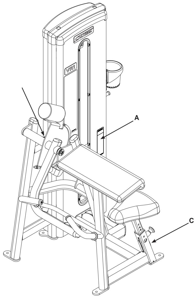CYBEX INTERNATIONAL 13075 ARM CURL - Warning/Caution Decals - 2