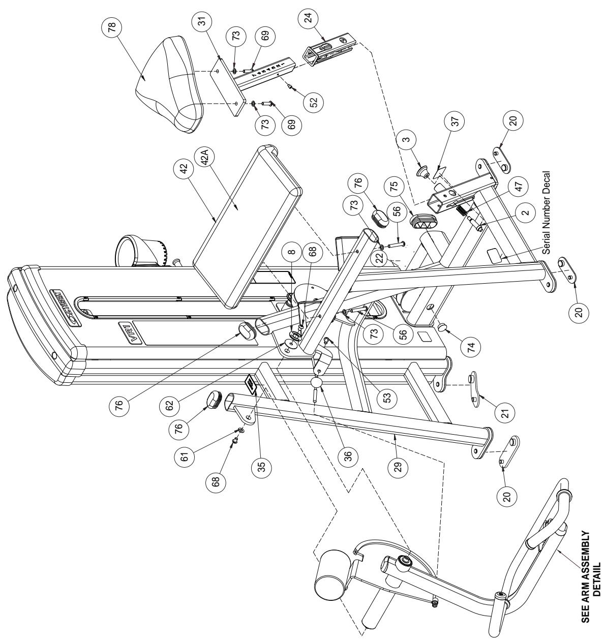 CYBEX INTERNATIONAL 13075 ARM CURL - PART NO. - 2