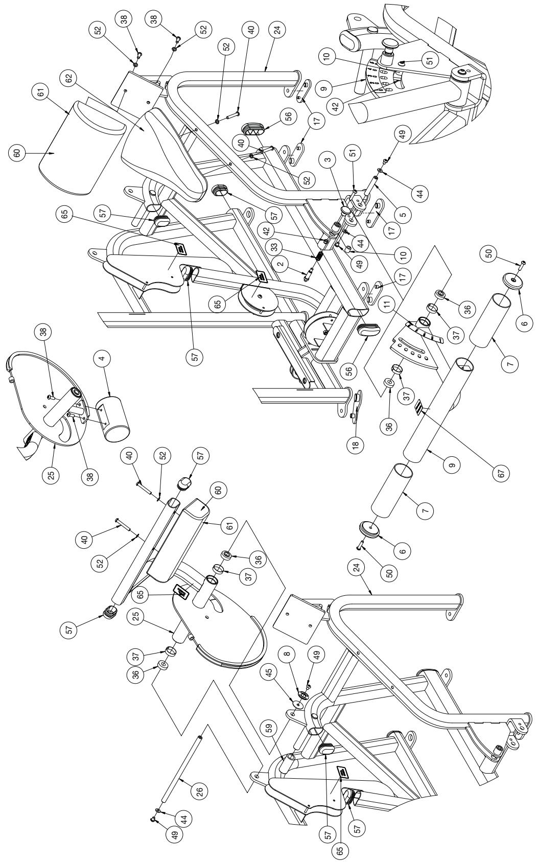 CYBEX INTERNATIONAL 13100 BACK EXTENSION - *Language Key - 1