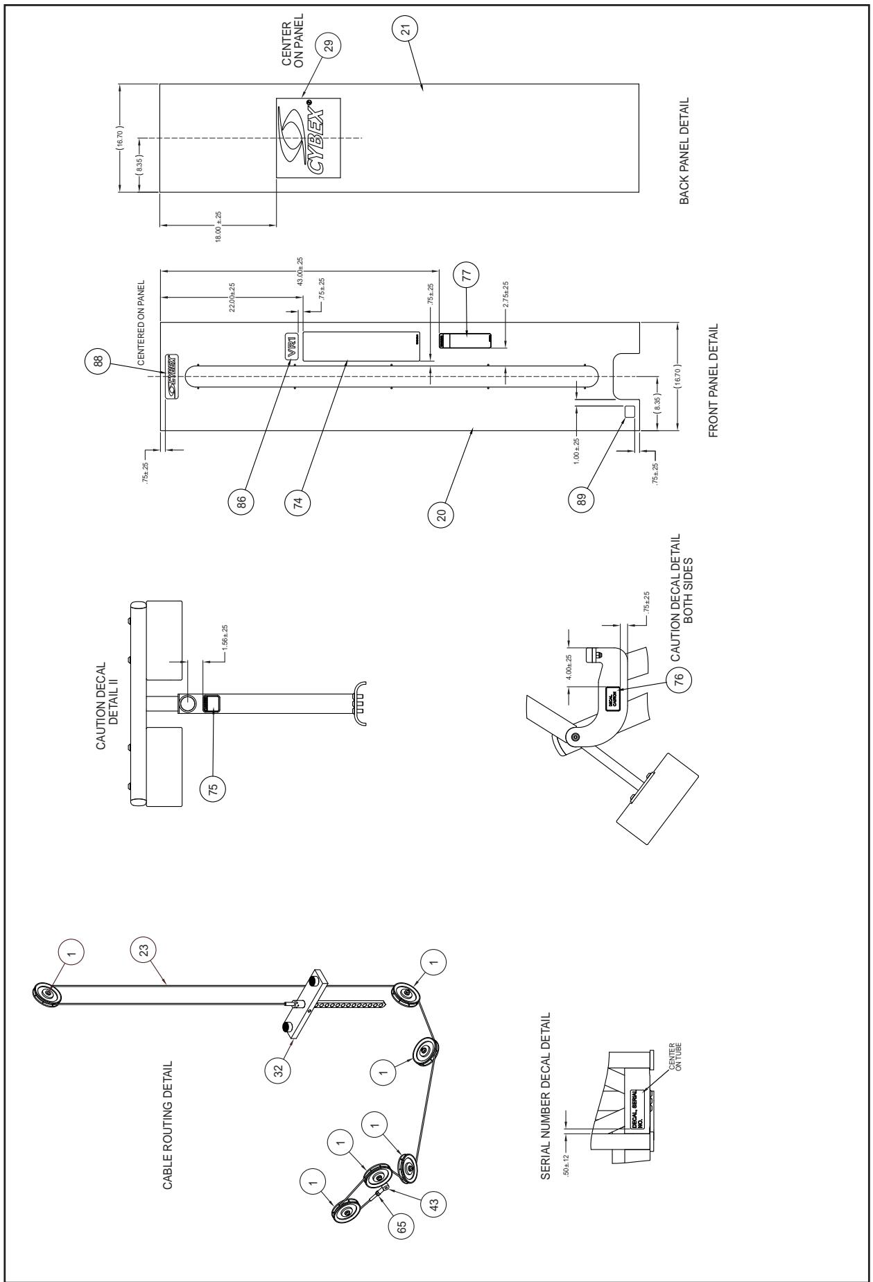 CYBEX INTERNATIONAL 13135 PULLDOWN - PART NO. - 3