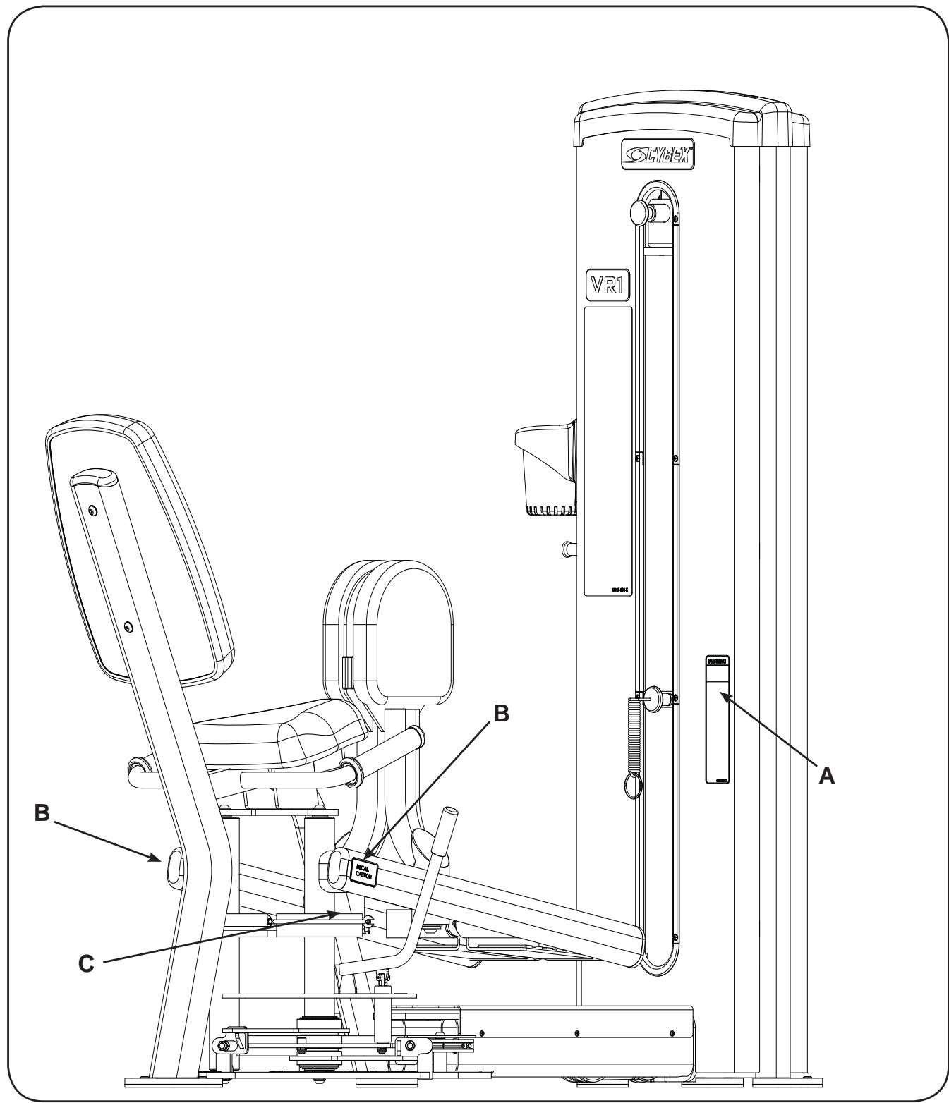 CYBEX INTERNATIONAL 13180 HIP AB-AD - Warning/Caution Decals - 2