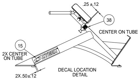 CYBEX INTERNATIONAL 16020 45 DEGREE BACK - Decal Placement Detail - 3