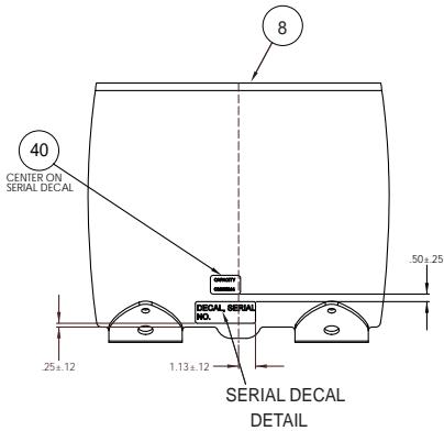 CYBEX INTERNATIONAL 16021 45 DEGREE BACK - Decal Placement Detail - 5