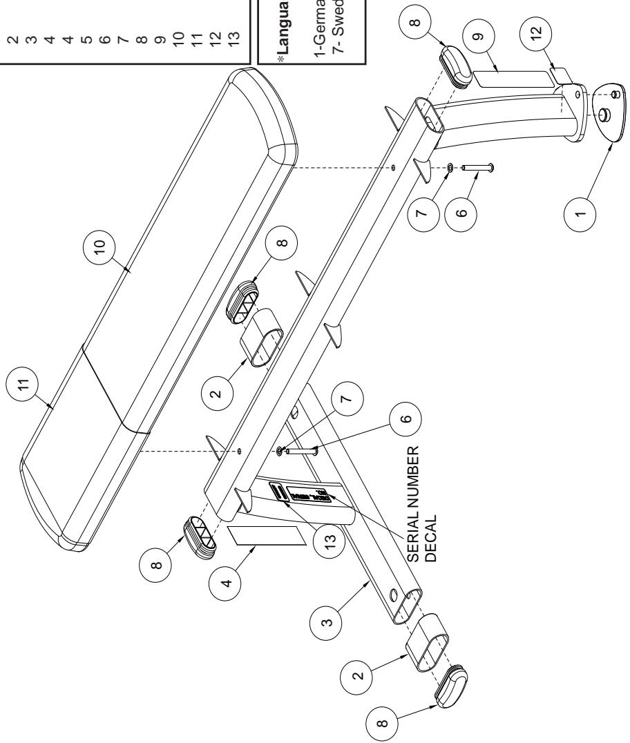CYBEX INTERNATIONAL 16040 FLAT BENCH - PART NO. - 3