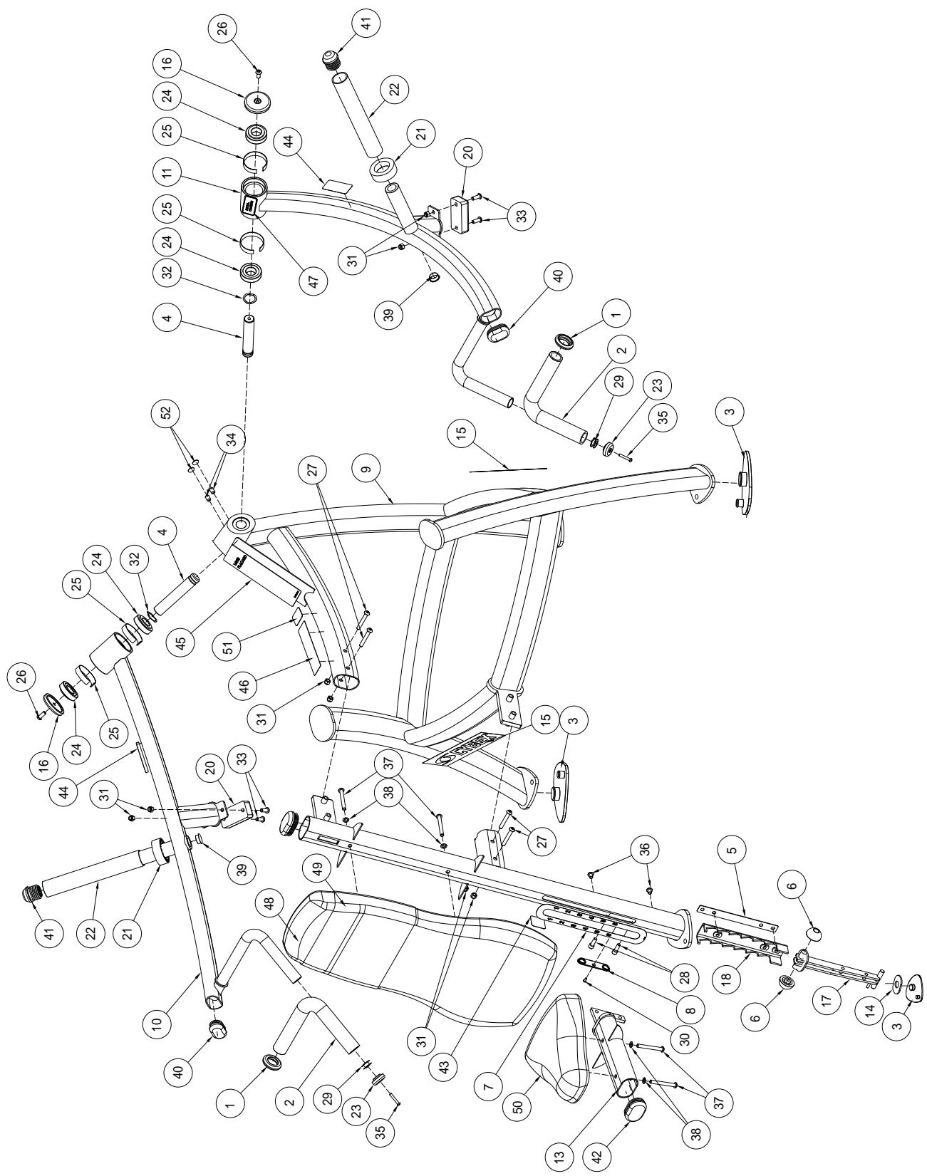 CYBEX INTERNATIONAL 16100 OVERHEAD PRESS - PART NO. - 1