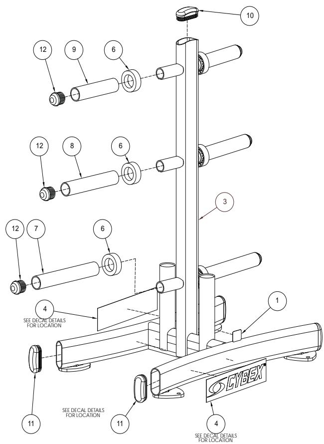 CYBEX INTERNATIONAL 16140 WEIGHT TREE - MAIN ASSEMBLY DETAIL - 1