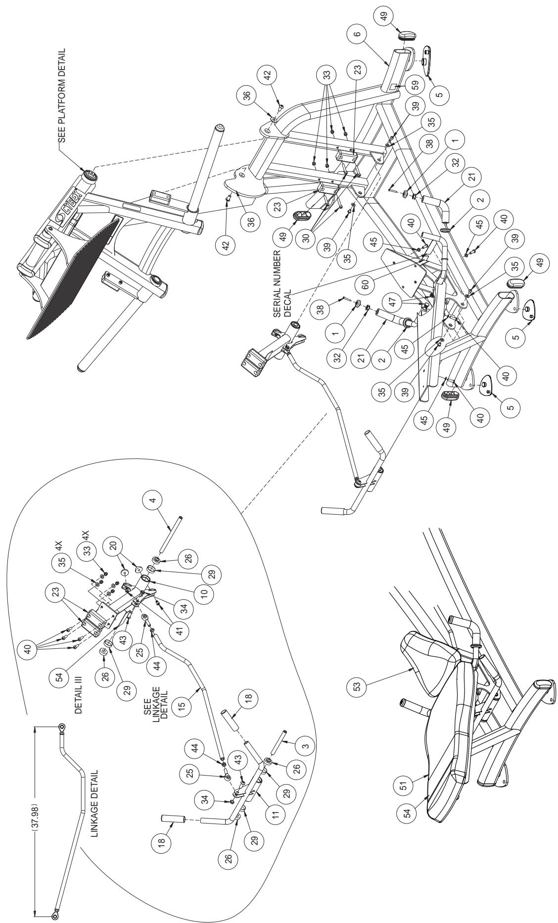 CYBEX INTERNATIONAL 16150 SQUAT PRESS - PART NO. - 1