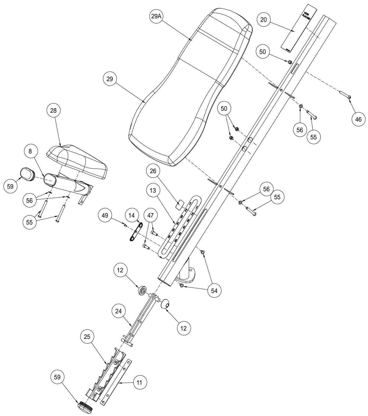 CYBEX INTERNATIONAL 16190 INCLINE PRESS - PART NO. - 3