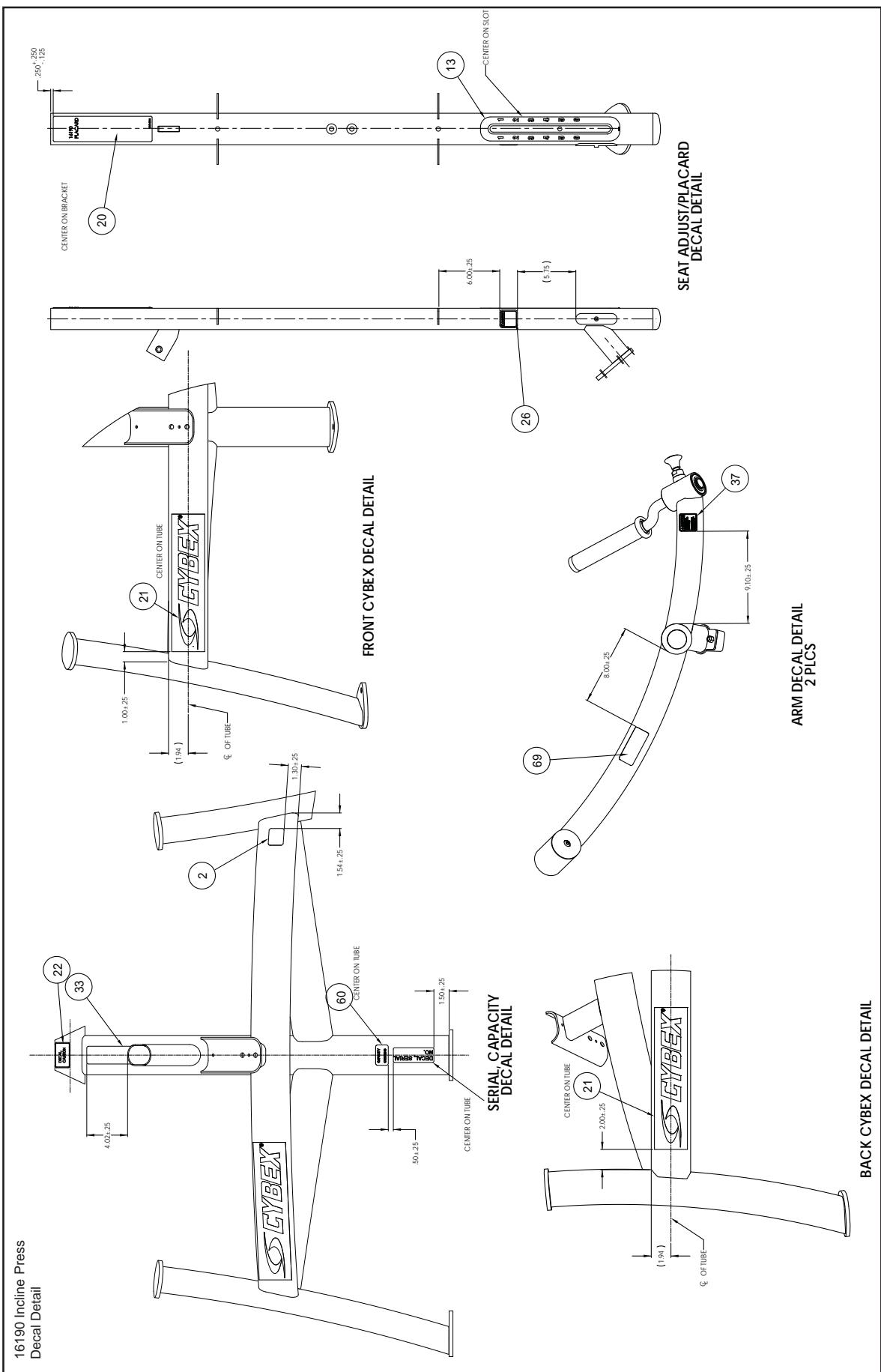 CYBEX INTERNATIONAL 16190 INCLINE PRESS - PART NO. - 4