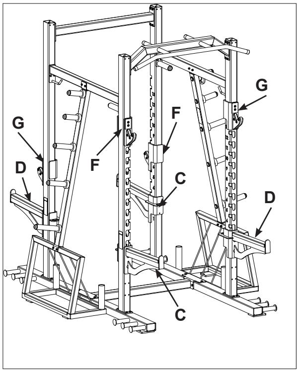 CYBEX INTERNATIONAL 19060_19070 COMBO RACK - Attach Plate Storage Rack. Attach Plate Tube. Repeat steps for other side. - 3