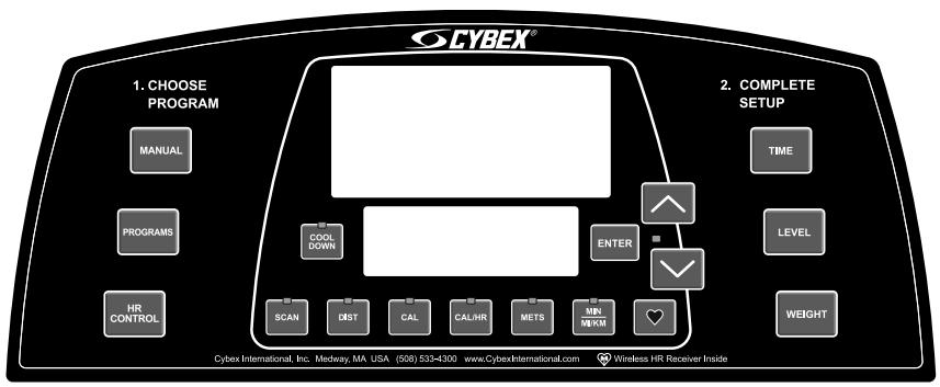 CYBEX INTERNATIONAL 425T TREADMILL - WARNING: Do not stand on the running belt when starting the treadmill. Always place your feet on the two top steps when beginning a workout. - 1