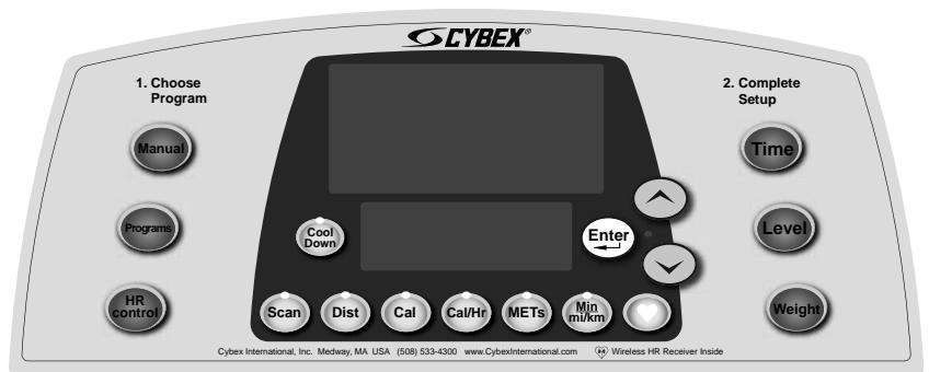 CYBEX INTERNATIONAL 445T TREADMILL - WARNING: Do not stand on the running belt when starting the treadmill. Always place your feet on the two top steps when beginning a workout. - 2