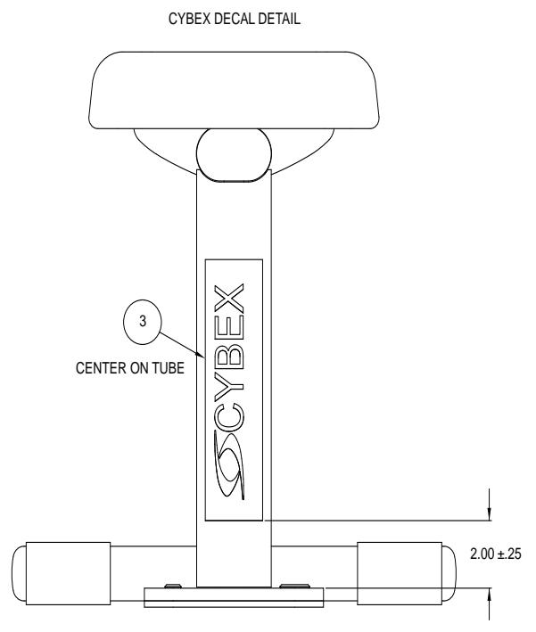 CYBEX INTERNATIONAL 8820 BENCH - DECAL PLACEMENT DETAIL - 1