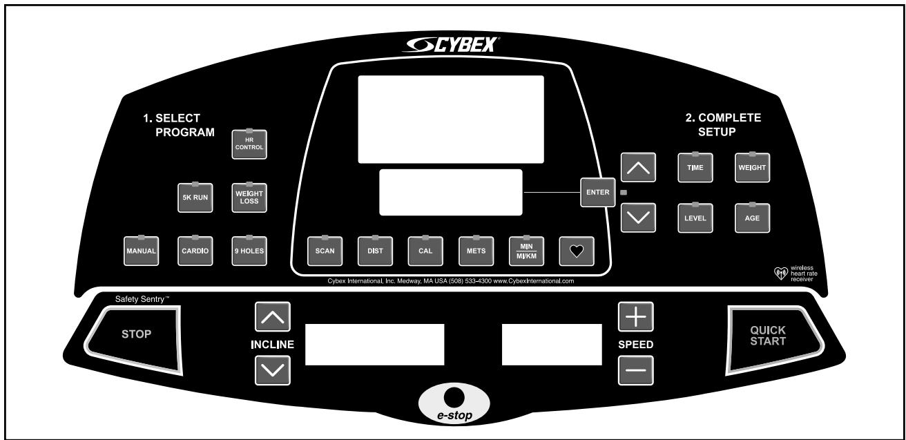CYBEX INTERNATIONAL PRO3 (550T) TREADMILL - CAUTION: Do not stand on the running belt when starting the treadmill. Always place your feet on the two top steps when beginning a workout. - 1