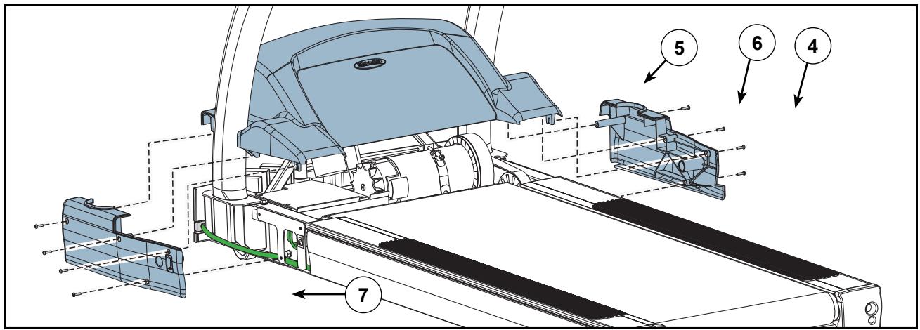 CYBEX INTERNATIONAL PRO3 (550T) TREADMILL - Attach the motor cover (three pieces). - 1