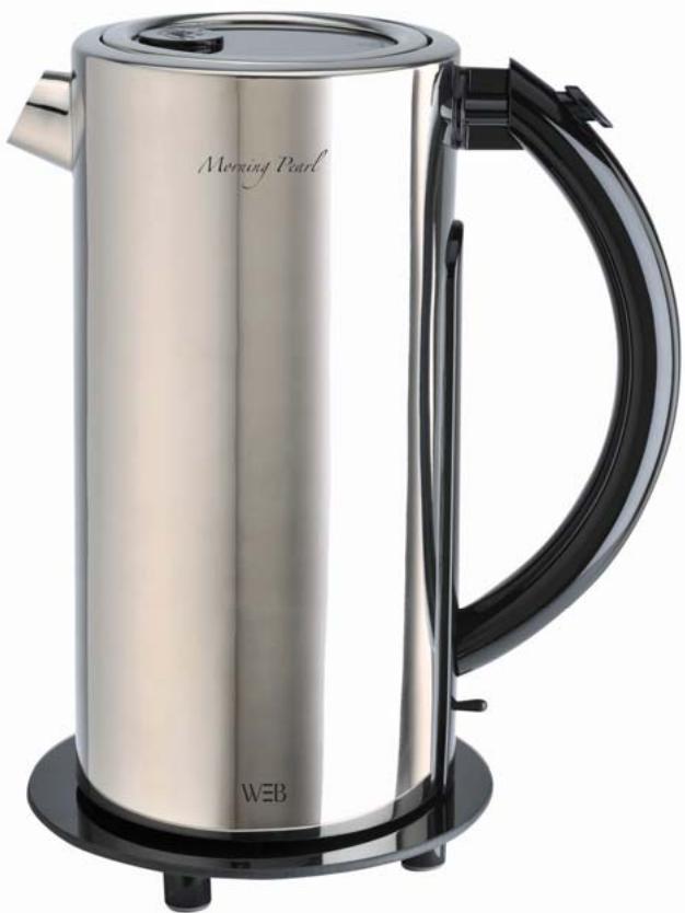 WHITE & BROWN DA 936 - Une bouilloire inox et verre teinté noir au design actuel ! - 1