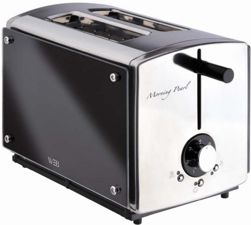 WHITE & BROWN TA 636 - Un grille-pain inox et verre teinté noir au design actuel ! - 1