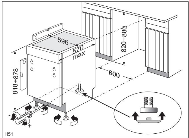 JUNO JSI4362B - To adjust the height proceed as follows: - 1