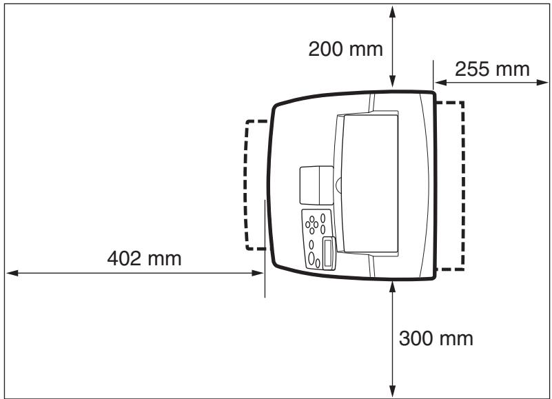 TALLYGENICOM 9045N - Requisitos de espacio - 2