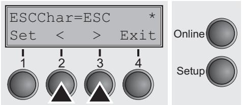 TALLYGENICOM LA800 PLUS - Selecting start signal for escape sequence (ESC-Char) - 2