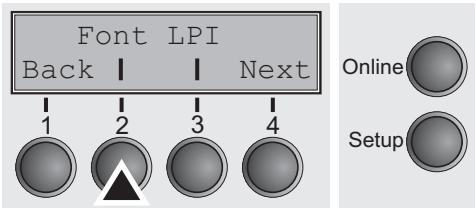 TALLYGENICOM LA800 PLUS - Selecting font (Font) - 1