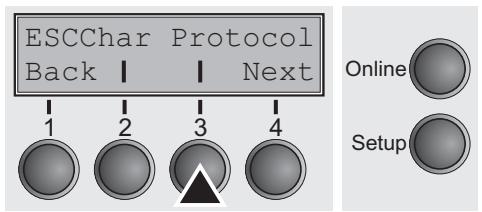 TALLYGENICOM LA800 PLUS - Selecting Protocol (emulation) - 2