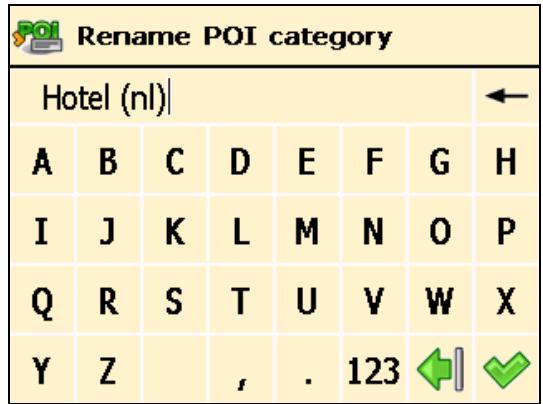 ROUTE 66 CHICAGO SW - Change the name of the selected POI category and confirm your choice - 1