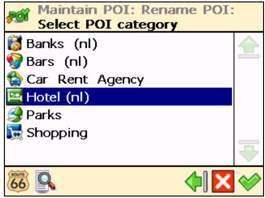 ROUTE 66 CHICAGO SW - Select a user-defined POI category and confirm your choice - 1