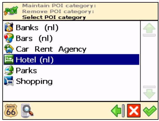 ROUTE 66 CHICAGO SW - Select the user-defined POI category you want to delete, then confirm your choice - 1