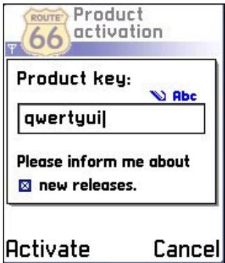 ROUTE 66 MOBILE 7 SYMBIAN S60 - Product activation - 4