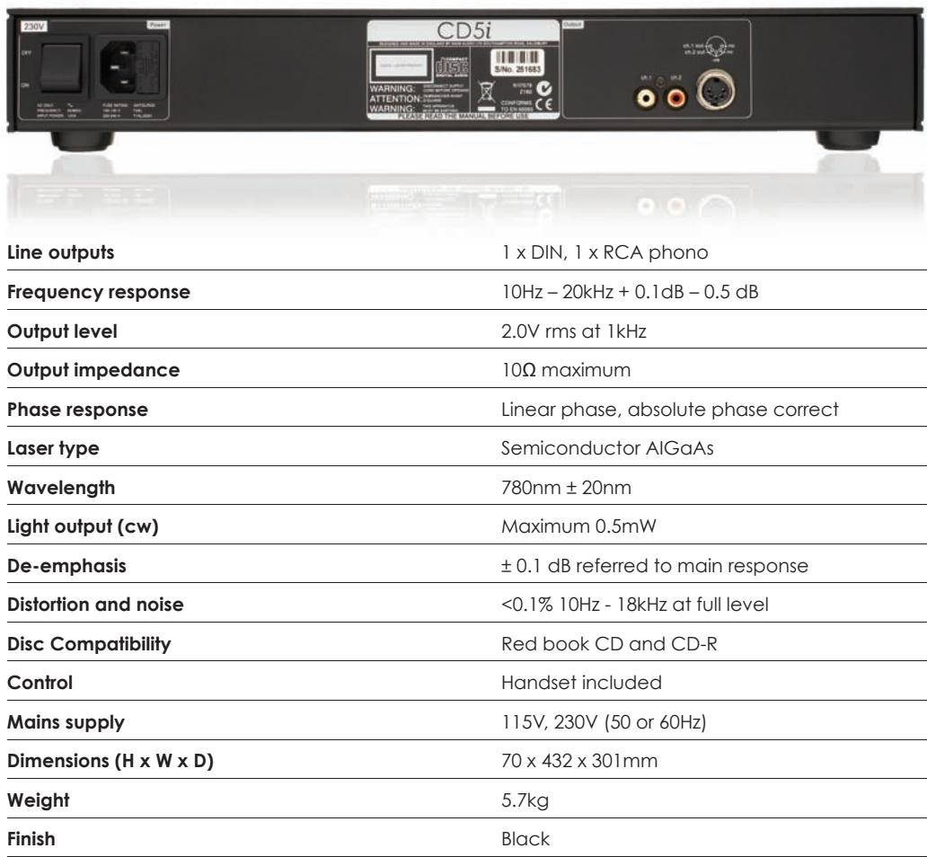 NAIM1 NA-IT 5I - CD5i specifications - 1